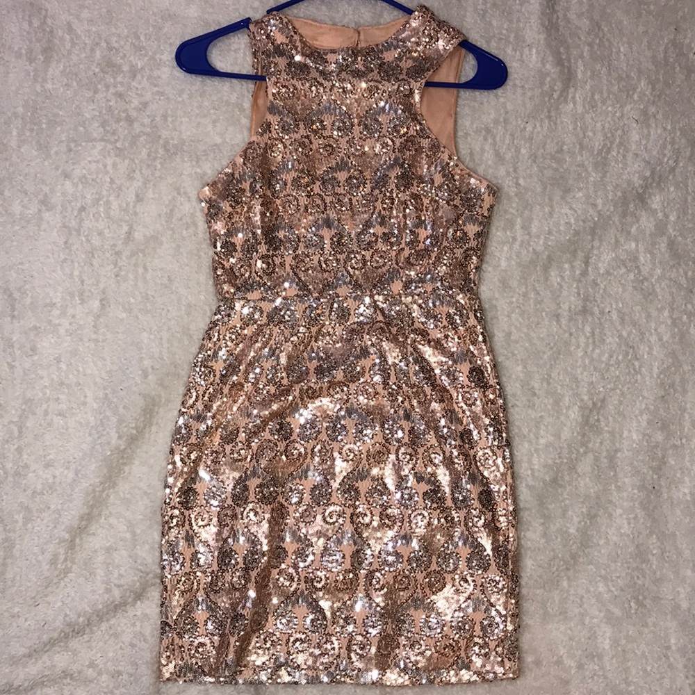 Rose gold sequence dress size small
